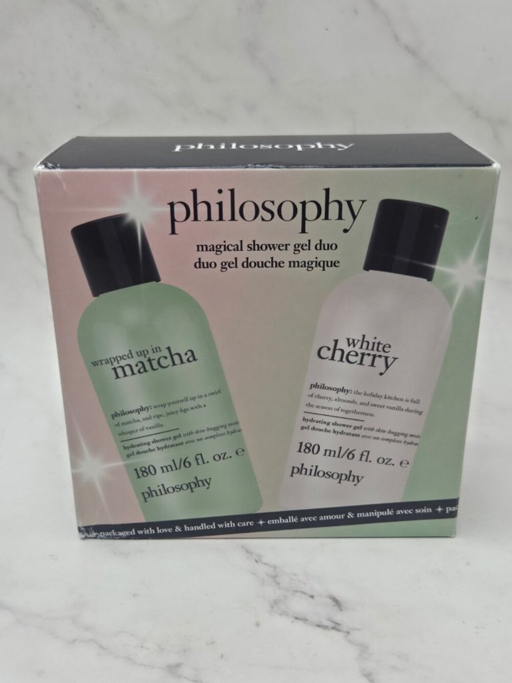 NWT Philosophy Magical Shower Gel Duo Wicked Pink Green Matcha White Cherry